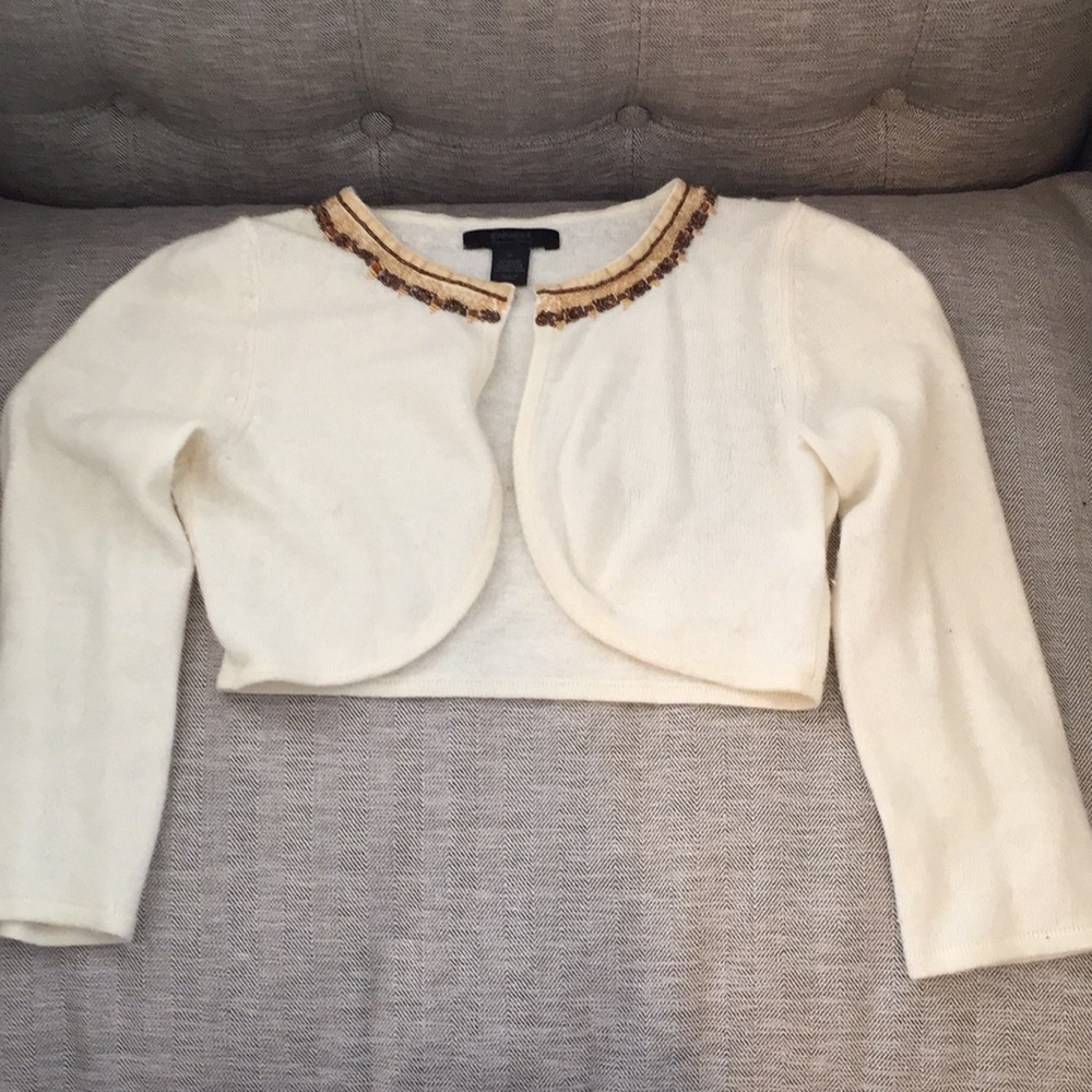 Express Angora Blend Beaded cropped sweater